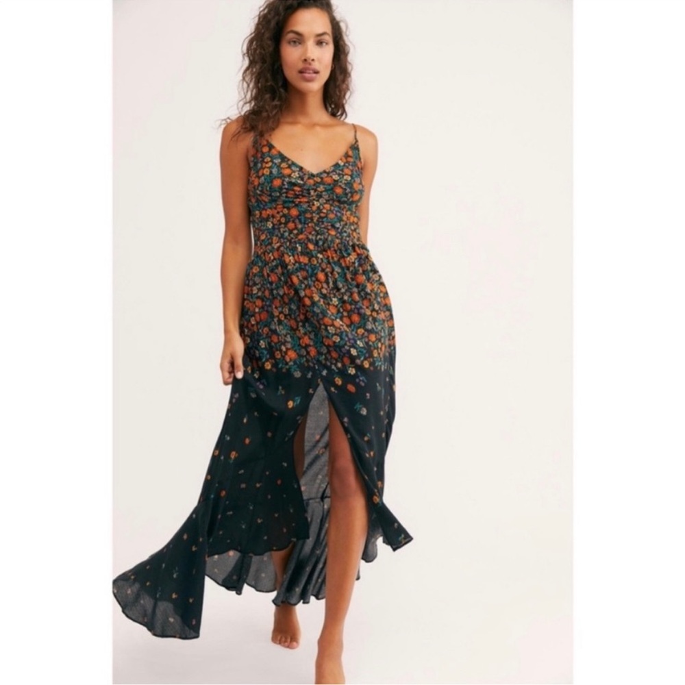 Free People Ready Or Not Floral Printed Maxi Slip Small